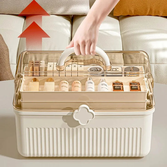 3-Layer Makeup Storage Organizer – Large-Capacity Skincare & Cosmetic Storage Box