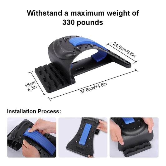 4-Level Adjustable Back Stretcher – Lumbar Spine Support & Orthopedic Traction Tool