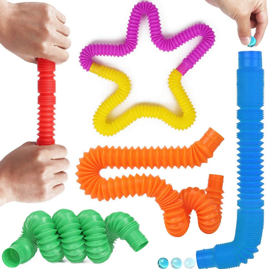 8-Pack Large Pop Tubes – Stretchy Fidget Sensory Toys for Kids & Adults