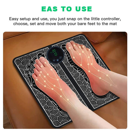 EMS Pulse Foot Massager Pad – USB Rechargeable Intelligent Therapy for Foot Relaxation