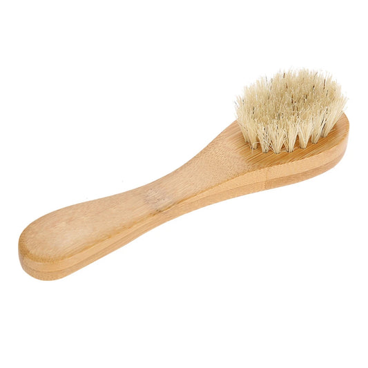 Wooden Handle Face Brush – Exfoliating Skin Cleaning Tool for Radiant, Smooth Skin