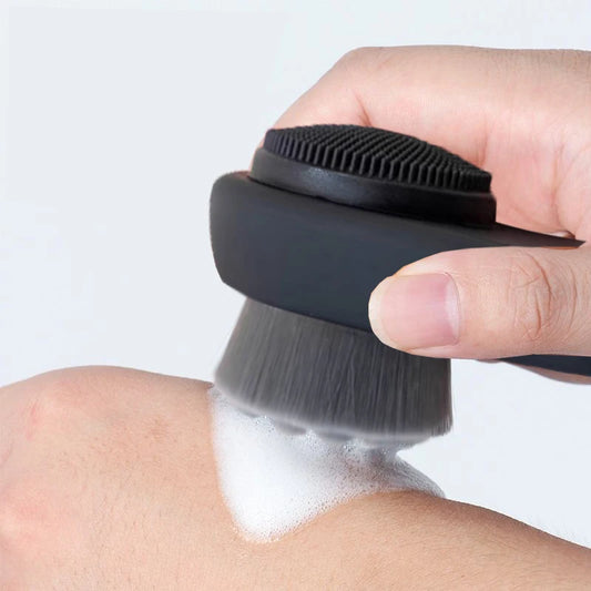 Bamboo Charcoal Facial Cleansing Brush – Soft Bristle Face Care & Massage Scrubber