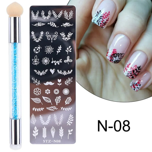 Nail Stamping Plates Set – Silicone Stamper & Nail Art Transfer Kit