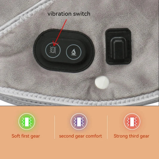 Electric Heating Shoulder & Neck Pad – Thermal Compress Massager with Vibration & 3 Heat Levels
