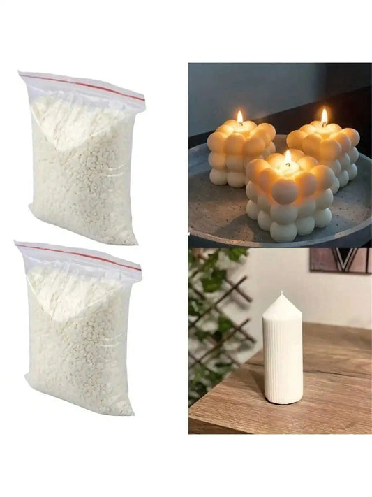 200g/500g Natural Soy Wax Granules – 100% Pure Candle Making Raw Material (No Additives)