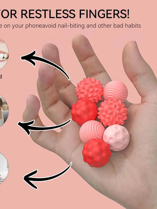8 PCS Magnetic Sensory Fidget Ball Toy – Stress Relief Set with Silicone Shell for Adults & Teens
