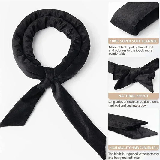 Heatless Curling Rod Headband – No-Heat Silk Ribbon Hair Curlers for Effortless Sleeping Curls