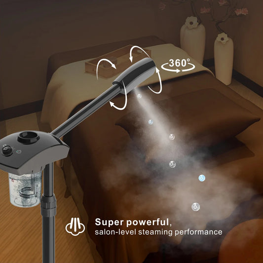 Hot Facial Steamer – Warm Mist Humidifier & Ozone Vaporizer for Deep Cleaning