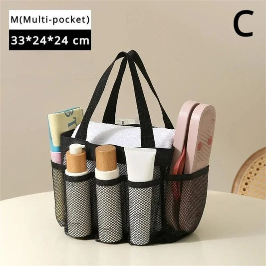 Mesh Quick-Dry Beach & Shower Tote – Transparent Portable Gym & Travel Bag