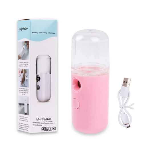 Mini Face Steamer & Nanometer Spray Hydrator – Portable Mist Humidifier & Disinfector for Skincare and Sanitizing