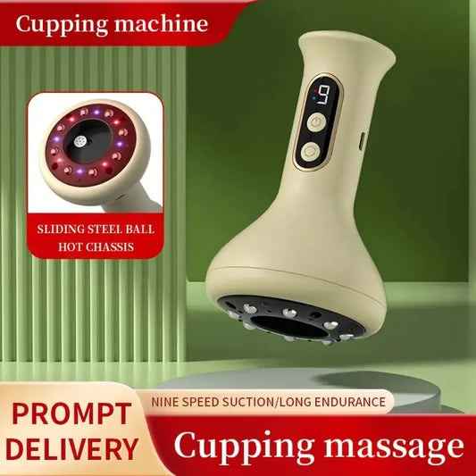 USB Rechargeable Abdominal Massager – Hot Compress & Adjustable Gua Sha Cupping Tool for Full Body Use