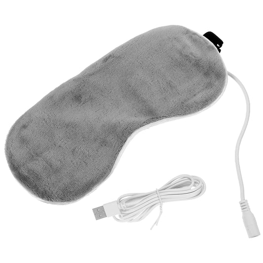 Gray USB Heated Eye Mask – 3D Cartoon Steam Warm Compress for Dry Eyes & Better Sleep