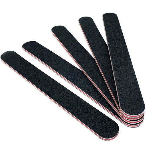 5PCS/10PCS Professional Nail Files – 100/180 Grit Black Sandpaper Buffing & Shaping Tools