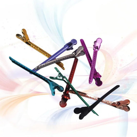 12pcs Salon Professional Alligator Hair Clips – Duckbill Sectioning Clamps for Hair Styling