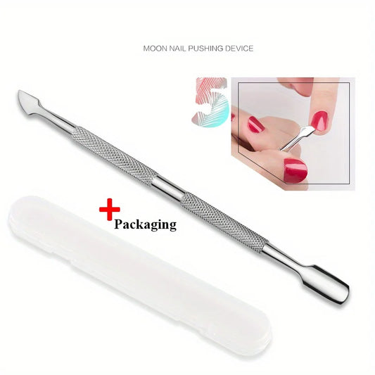 Professional Highlight Nail Pusher – Double-Ended Stainless Steel Cuticle & Dead Skin Remover