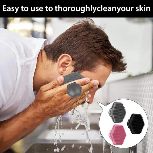Silicone Facial Cleaning Brush Scrubber – Mini Face Deep Clean & Massage Tool for Men