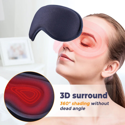 Hot Compress & Massage Eye Mask – Electric Heated Eye Massager for Eye Strain Relief & Better Sleep