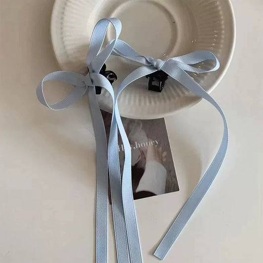 2PCS Korean Ribbon Bow Mini Hair Clips – Cute Summer Hair Accessories for Women & Girls