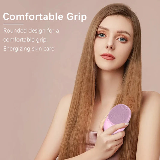 Soft Silicone Electric Facial Cleanser – Sonic Vibration Brush for Deep Skin Cleansing