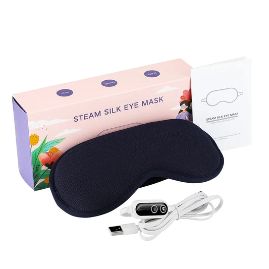 Hot Compress & Massage Eye Mask – Electric Heated Eye Massager for Eye Strain Relief & Better Sleep