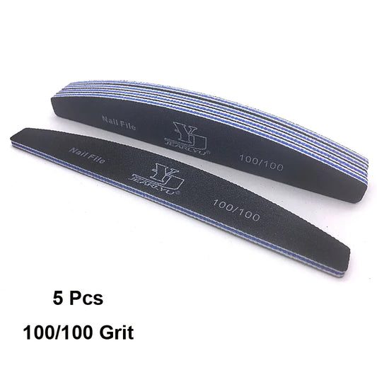 5PCS/Lot Mixed Grit Nail File Set – Colorful Professional Buffers for Manicure & Cuticle Care