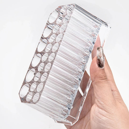 26-Hole Acrylic Makeup Brush & Cosmetic Holder – Transparent Desktop Organizer Rack