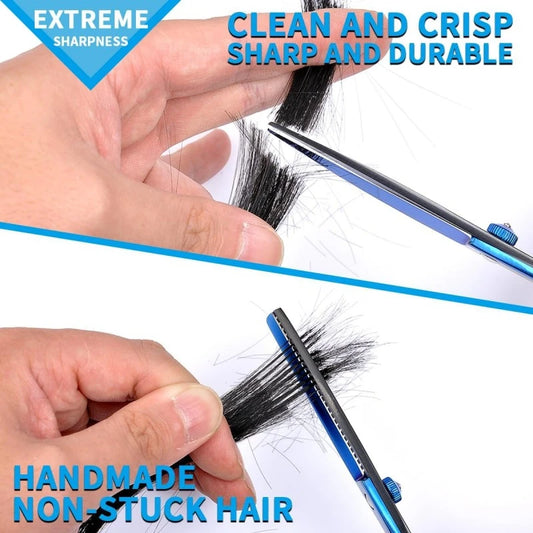 Hairdressing Scissors Set – 6-Inch Cutting & Thinning Shears with Styling Accessories
