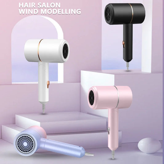 Portable Anion Hair Dryer 2025 – Foldable Quick-Dry Dryer with Diffuser & Blue Light Hair Care