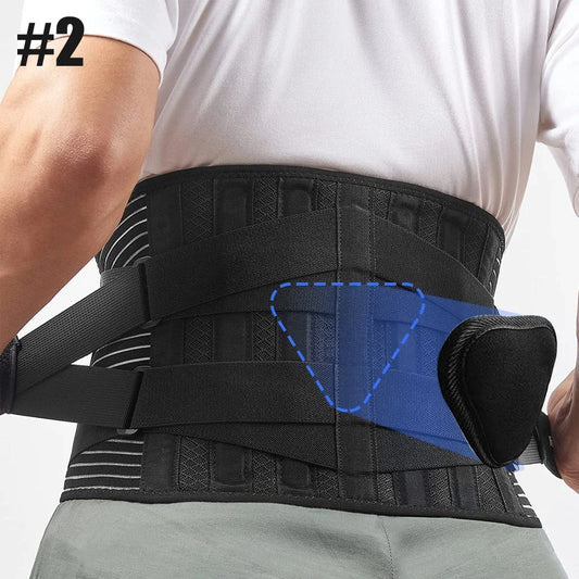 Tcare Sports Back Brace – Lower Back Pain Relief with 6 Stays & Anti-Skid Lumbar Support