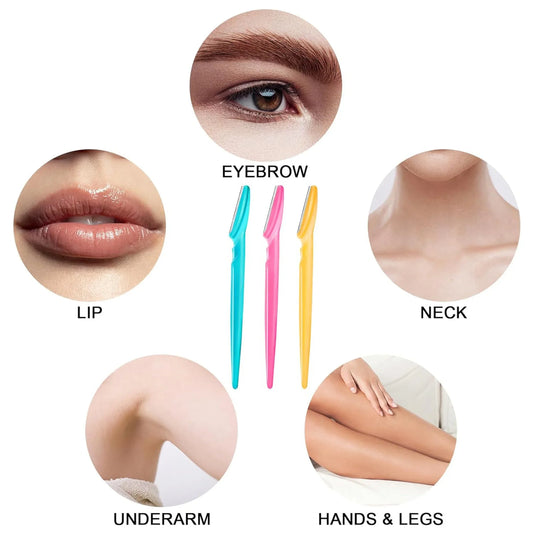 10/30pcs Eyebrow Razors with Storage Bottle – Safe Facial Hair Trimming Tools in Case