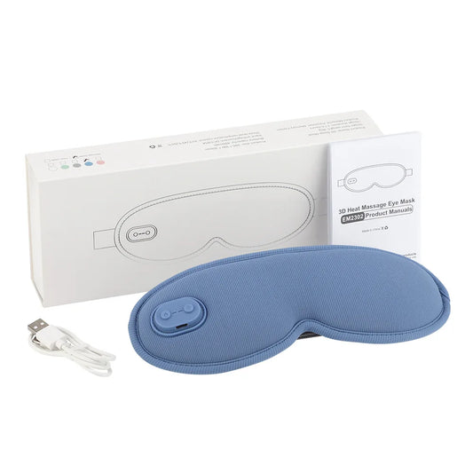 3D Heat Therapy Eye Mask with Massage – Rechargeable Sleep Aid & Steam Eye Care for Night Use