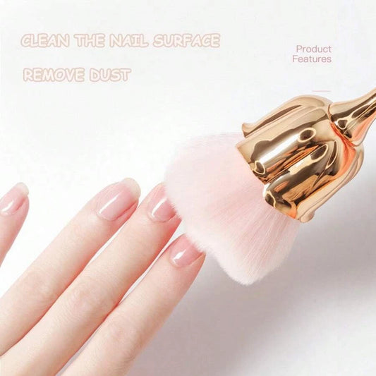 Beauty Flower Nail Brush – Rose-Shaped Dust Cleaning Tool for Manicure