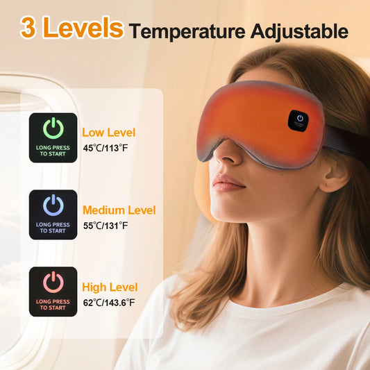 Electric Heated Eye Mask – 3D Hot Compress Eye Mask for Dry Eyes, Dark Circles & Better Sleep