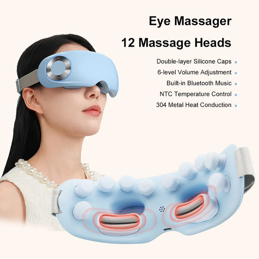 Multi-Effect Smart Steam Eye Mask – 3D Electric Eye Massager with Heat Compression