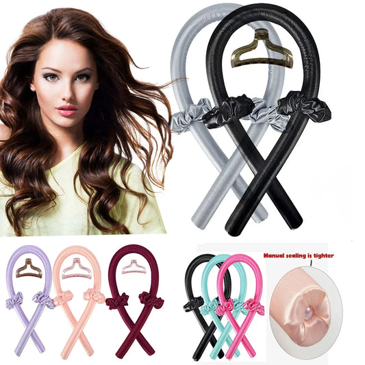 Heatless Curling Rod Headband – No-Heat Silk Ribbon Hair Rollers for Soft, Sleeping Curls