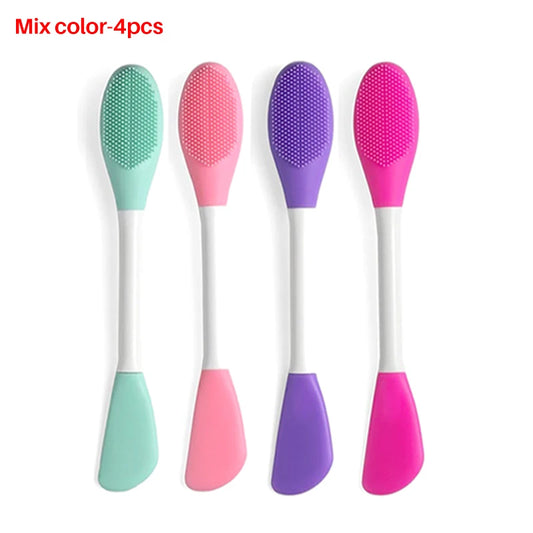 8/4/2pcs Silicone Face Brush Set – Double-Head Mask Applicator & Exfoliator Tools